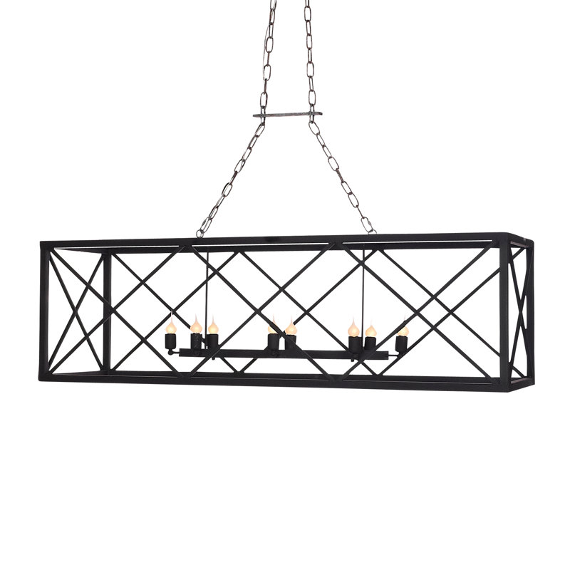 ellahome New York 8 Light Flat Black Kitchen Island Pendant Wayfair